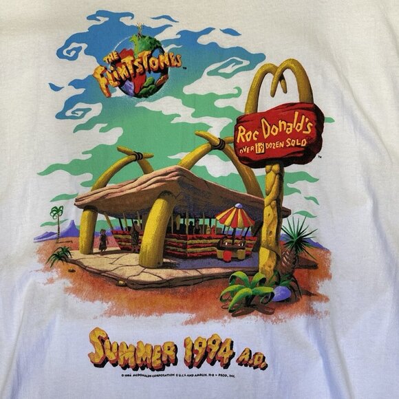 Vintage 90s 1994 Summer The Flintstones McDonald's Single Stitch T-Shirt XL - Picture 3 of 8